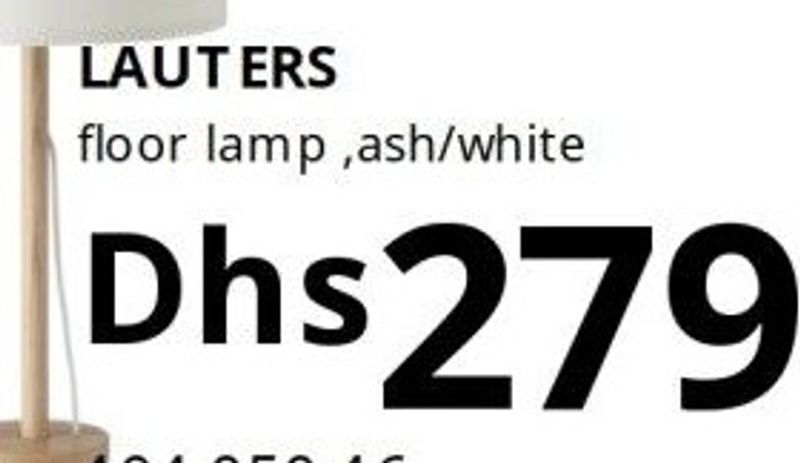 LAUTERS floor lamp, ash/white