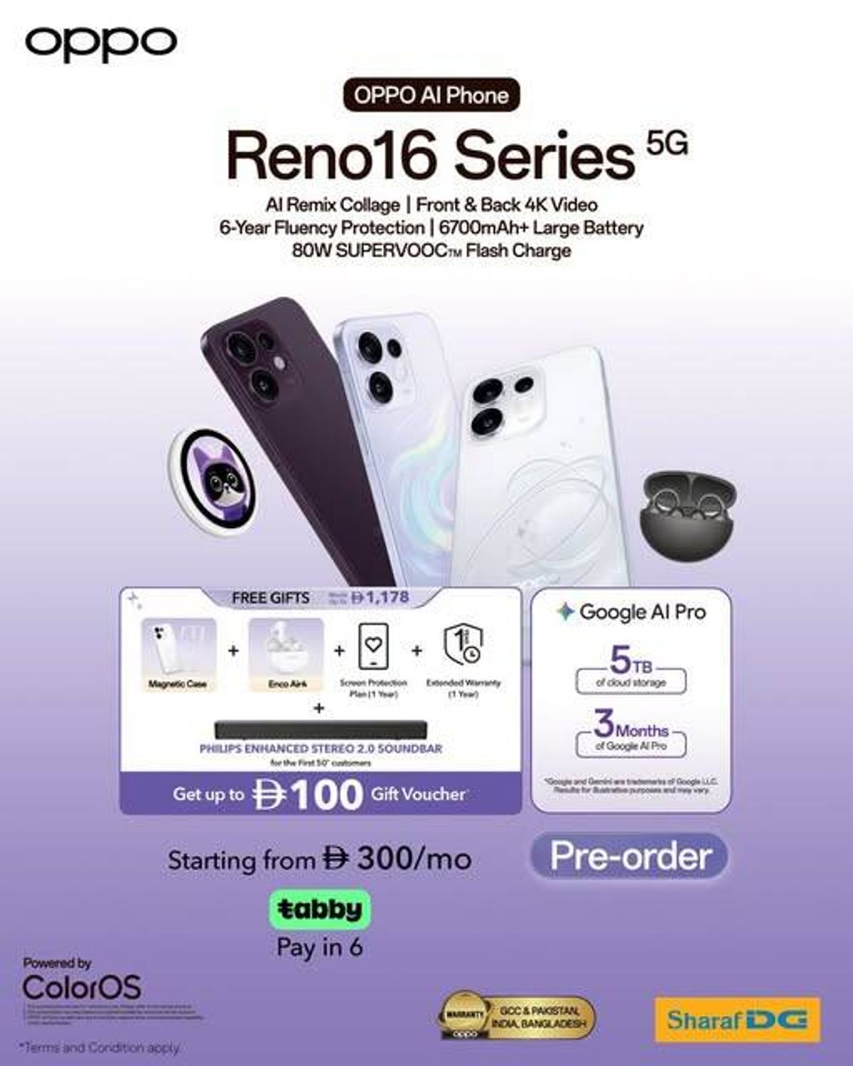 Sale On OPPO Reno16 Series from Sharaf DG until 9th August