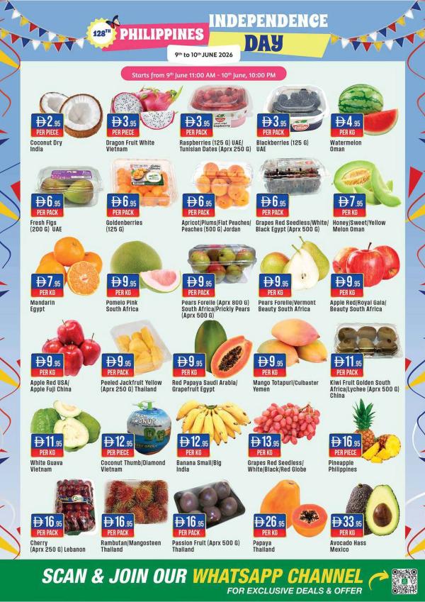 Vegetables & Fruits Sale from West Zone until 10th June