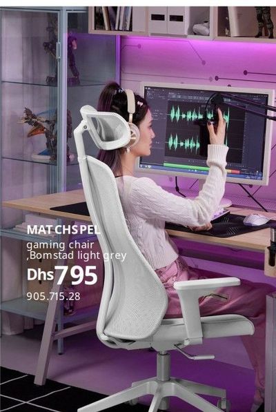 MATCHSPEL gaming chair, Bomstad light grey