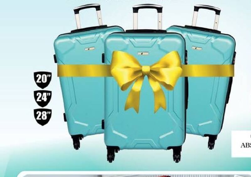 ABS 4Wheel Hard Trolley 3pcs Set asstd. 20" 24" 28"