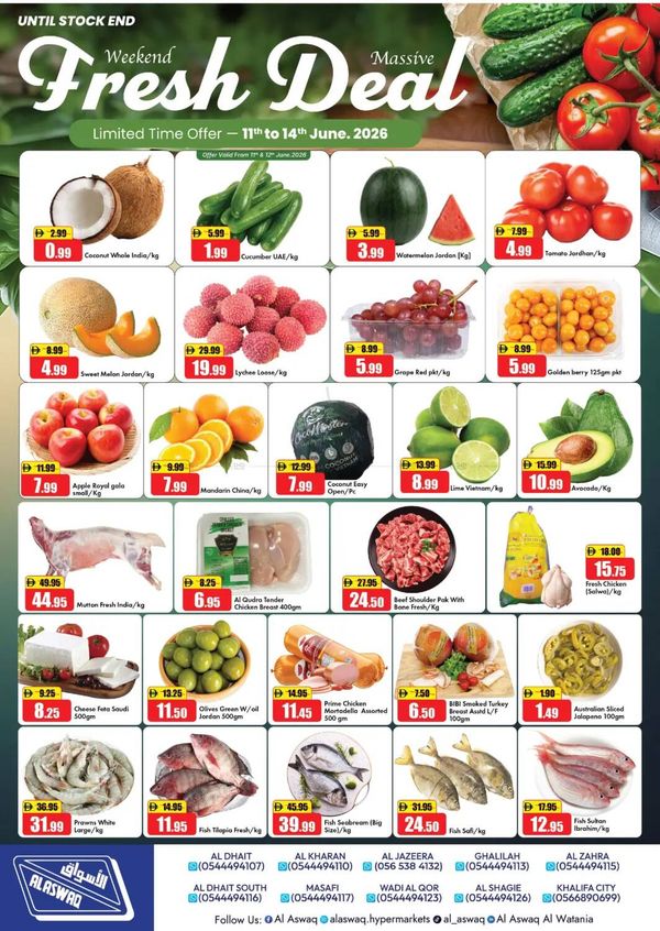 Fresh Deals from RAK National Markets until 14th June