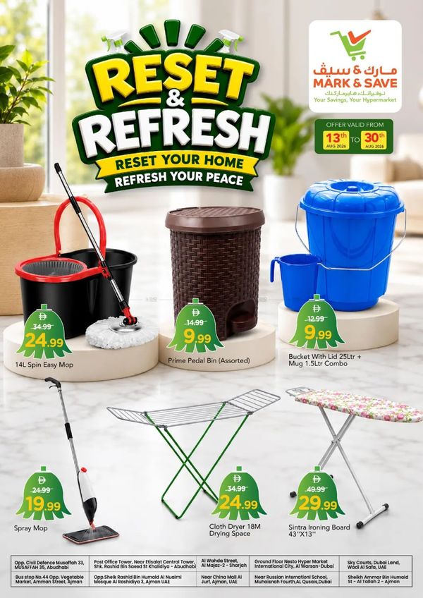 Reset & Refresh from Mark & Save until 30th August