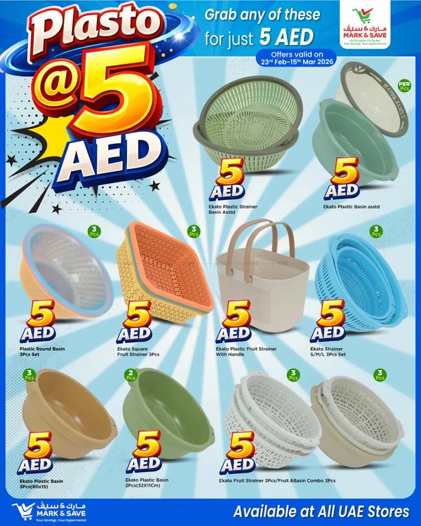 Plasto At AED 5 from Mark & Save until 15th March