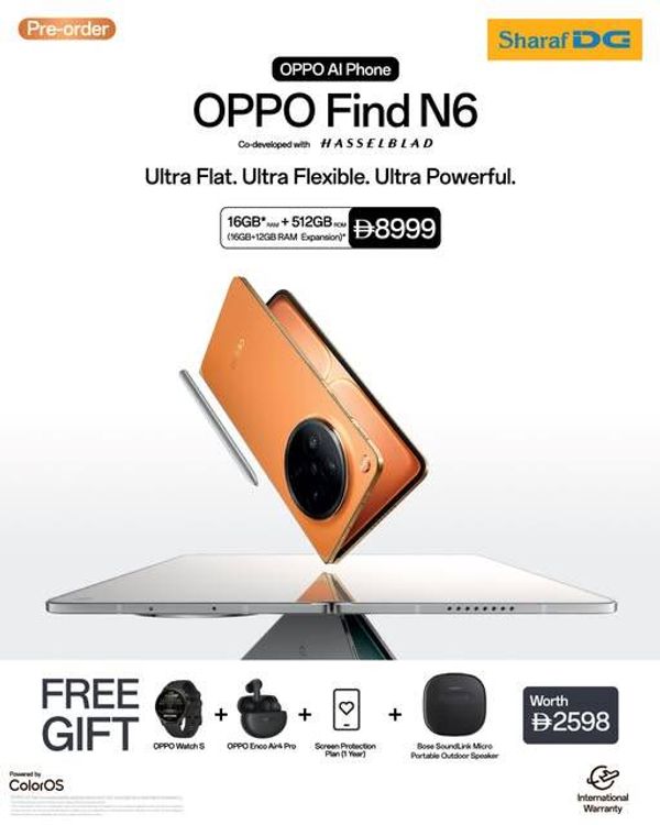 OPPO Find N6 Sale from Sharaf DG until 10th April