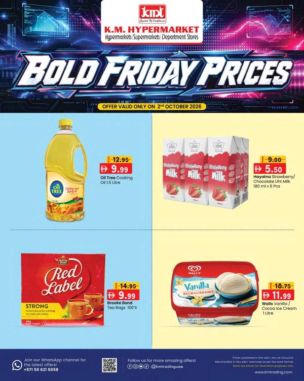 Bold Friday Prices from K.M. TRADING until 2nd October