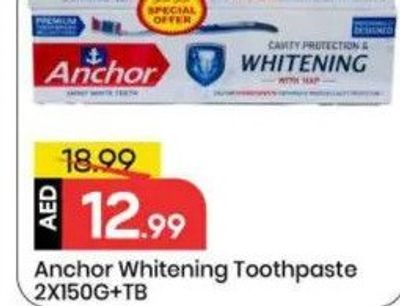 Anchor Whitening Toothpaste 2X150G+TB