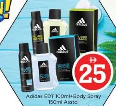 Adidas EDT 100ml + Body Spray 150ml Asstd.