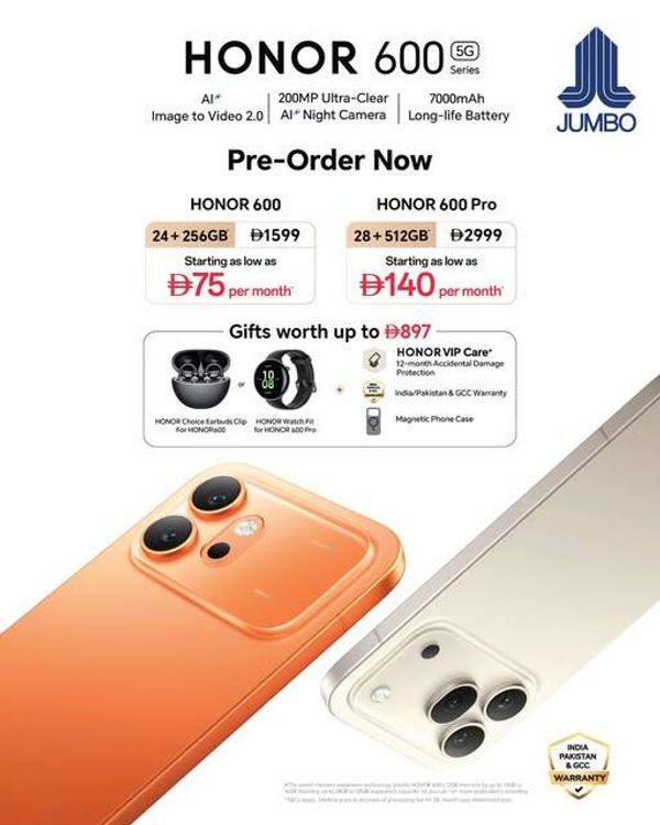 Sale On Honor 600 from Jumbo until 30th April