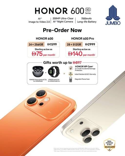 Sale On Honor 600 from Jumbo until 30th April