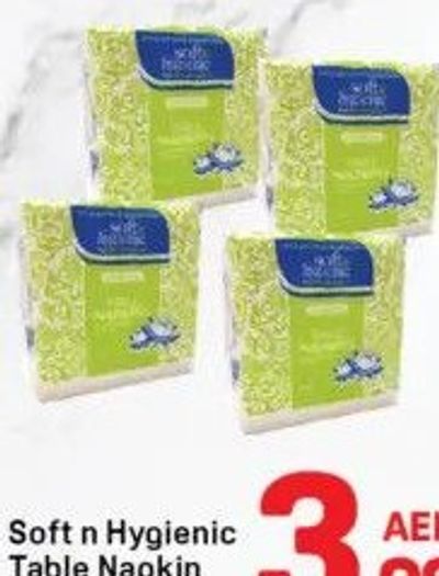 Soft n Hygienic Table Napkin 1x4pcs / 1ply