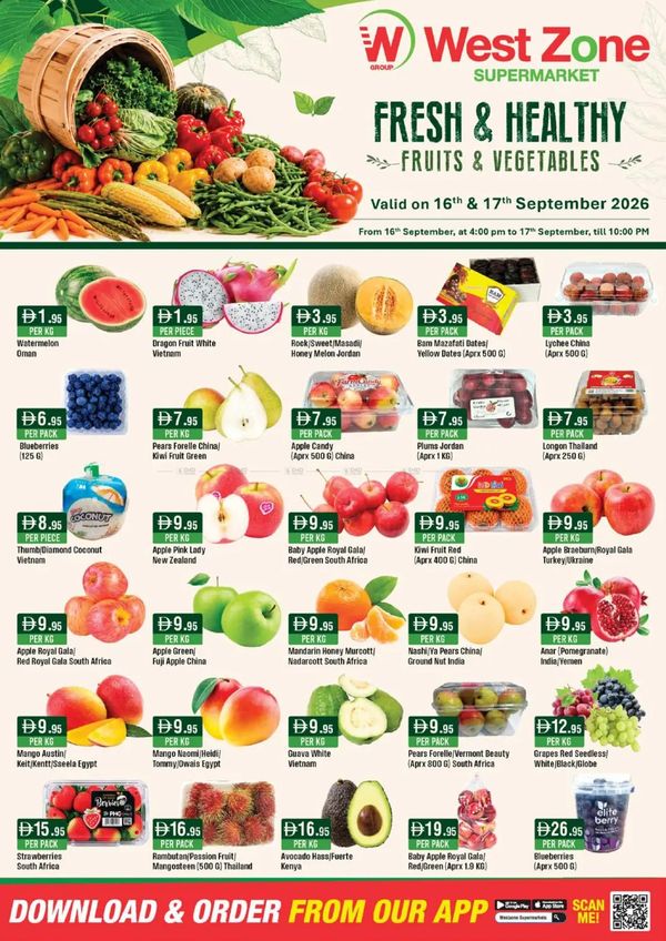 Fresh & Healthy from West Zone until 17th September