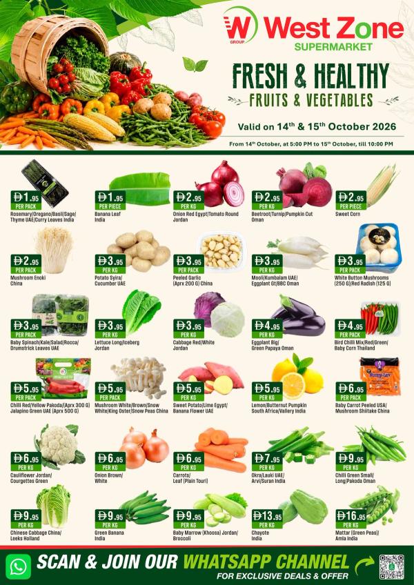 Fresh & Healthy from West Zone until 15th October