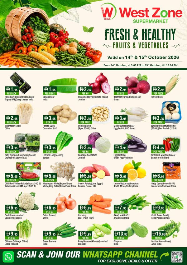Fresh & Healthy from West Zone until 15th October