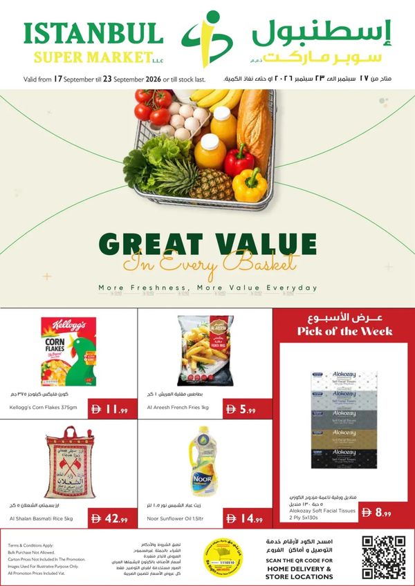Great Value In Every Basket from Istanbul Supermarket until 23rd September