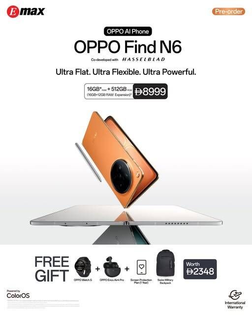 OPPO Find N6 Sale from Emax until 5th April