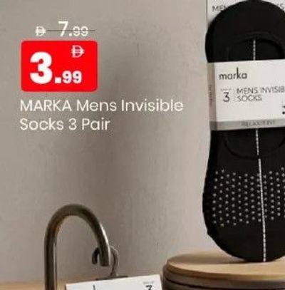 MARK A Mens Invisible Socks 3 Pair
