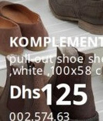 KOMPLEMENT pull-out shoe shelf, white, 100x58 cm