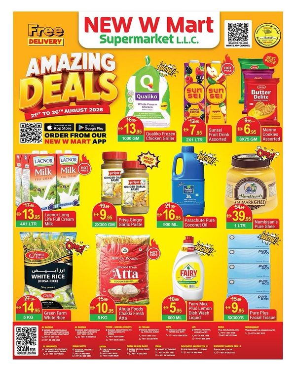 Amazing Deals from New W Mart until 26th August
