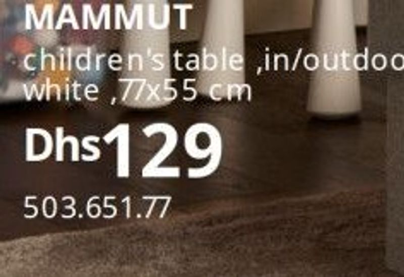 MAMMUT children's table, in/outdoor, white, 77x55 cm