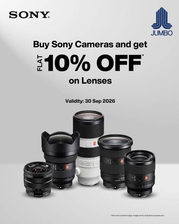 Buy a Sony Camera And Get Flat 10% OFF from Jumbo until 30th September