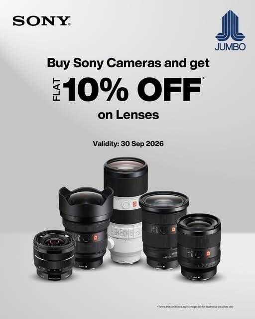 Buy a Sony Camera And Get Flat 10% OFF from Jumbo until 30th September
