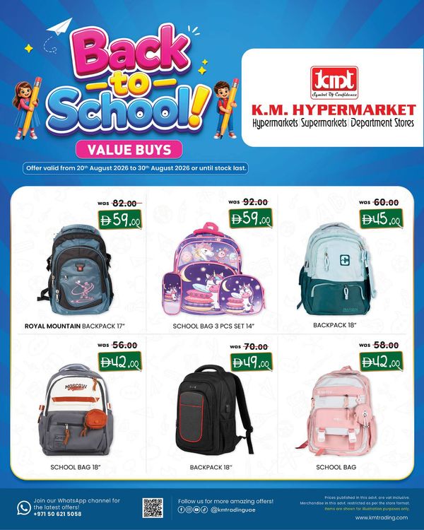 Back To School from K.M. TRADING until 20th August