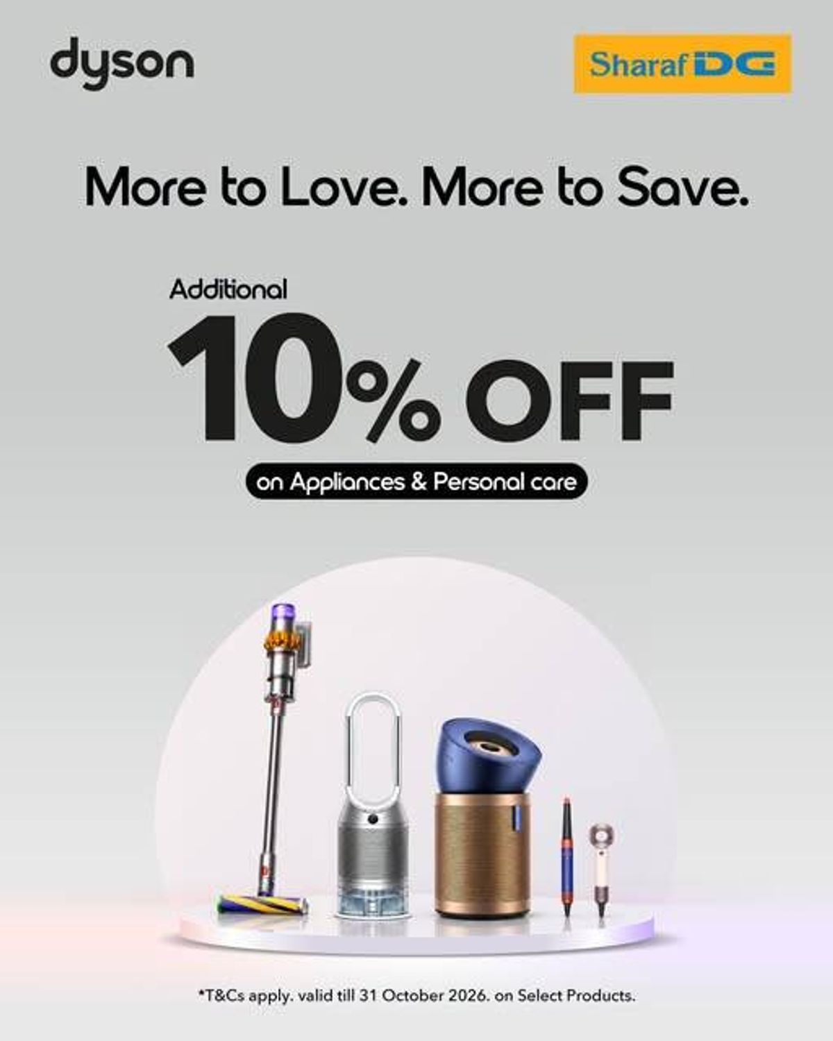 Additional 10% OFF On Dyson Products from Sharaf DG until 31st October