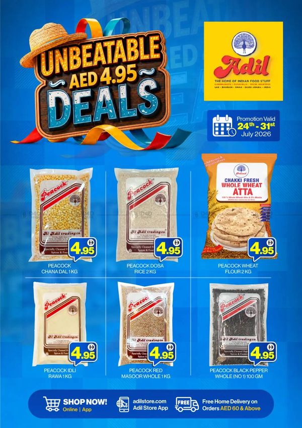 Unbeatable AED 4.95 Deals from Al Adil until 31st July