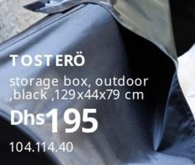 TOSTERÖ storage box outdoor, black, 129x44x79 cm