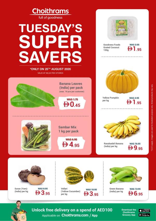 Tuesday's Super Savers from Choithrams until 25th August