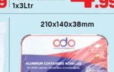 Odo Aluminum Containers With Lids 1x10pcs | 890cc