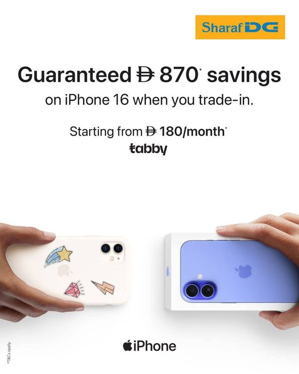 iPhone 16 Deals from Sharaf DG until 10th March
