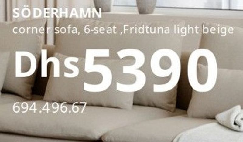 SÖDERHAMN corner sofa, 6-seat, Fridturia light beige