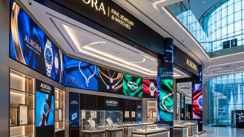 Modern retail branding and digital displays