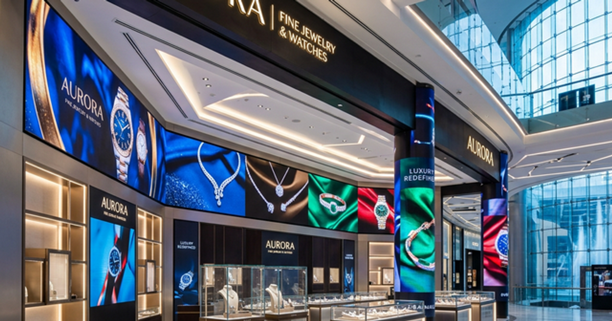 Modern retail branding and digital displays