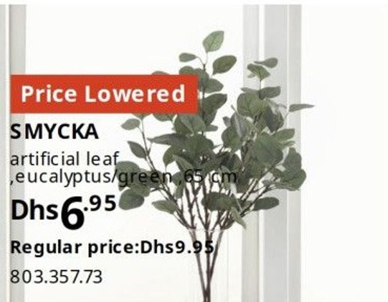 SMYCKA artificial leaf, eucalyptus/green, 65 cm