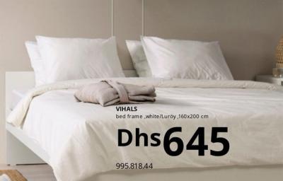 VIHALS bed frame, white/Luröy, 160x200 cm