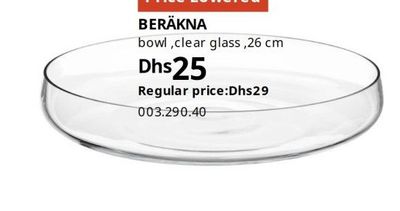 BERÄKNA bowl, clear glass, 26 cm