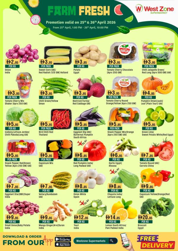 Farm Fresh Deals from West Zone until 26th April