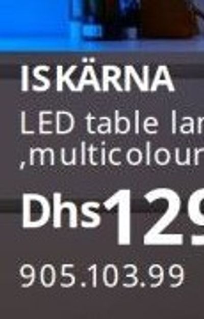 ISKÄRNA LED table lamp, multicolour