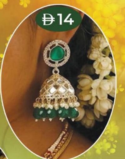 Ladies Green Jhumka Earrings