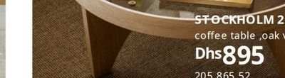 STOCKHOLM 2025 coffee table ,oak veneer glass