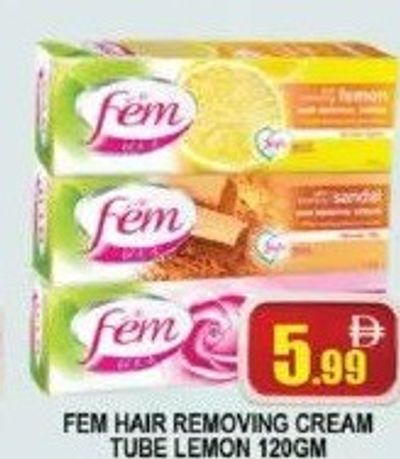 FEM HAIR REMOVING CREAM TUBE LEMON 120GM