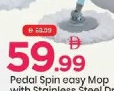 Pedal Spin easy Mop with Stainless Steel Drum