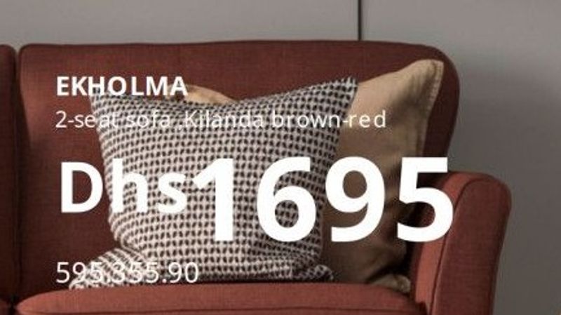 EKHOLMA 2-seat sofa, Kilanda brown-red