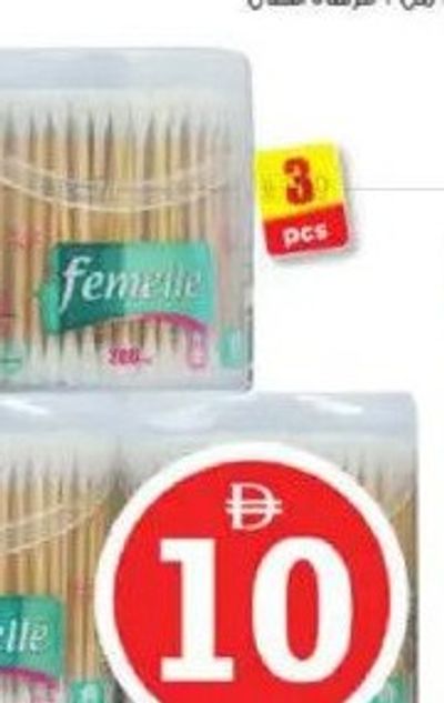 Femelle Bamboo Stem Cotton Buds 3x200's