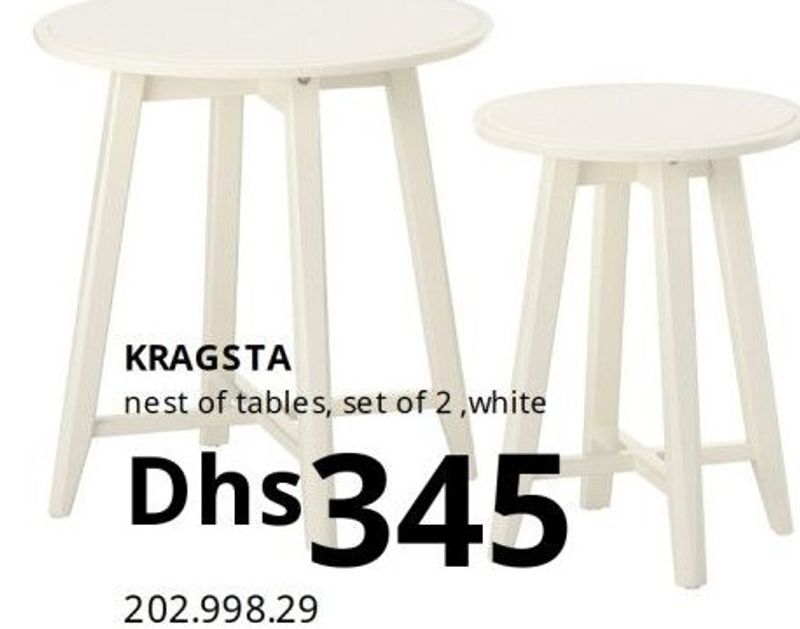 KRAGSTA nest of tables, set of 2, white