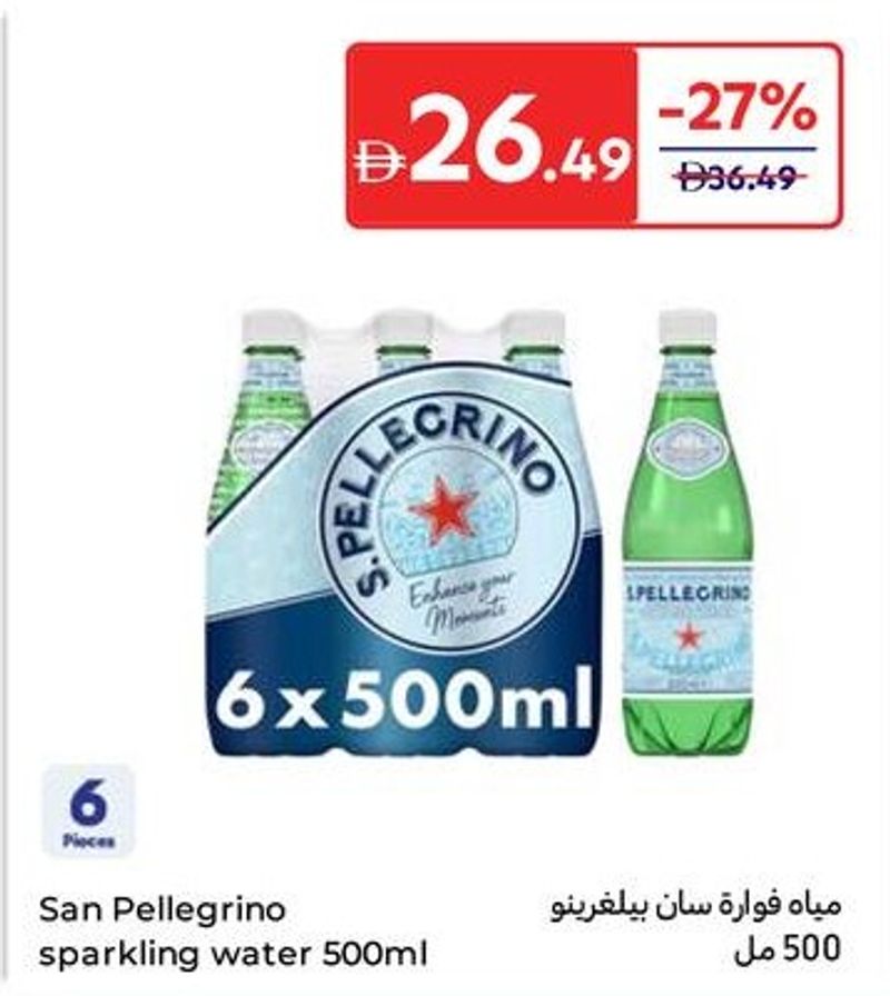 San Pellegrino sparkling water 6x500ml