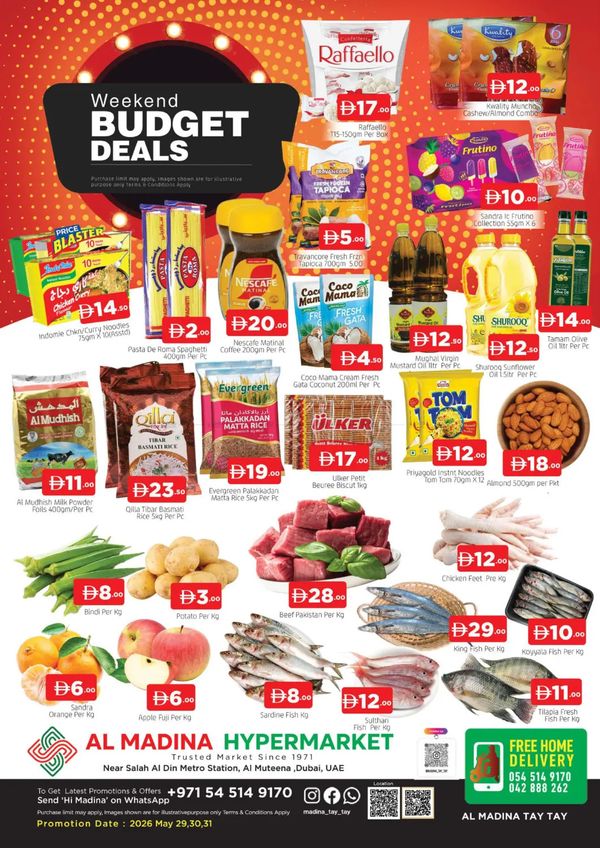 Weekend Budget Deals- Al Muteena, Dubai from Al Madina Hypermarket until 31st May